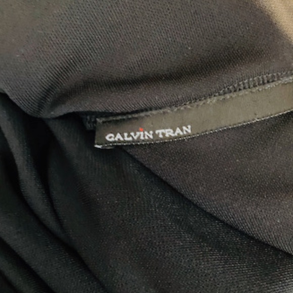 Vintage CALVIN TRAN Silk Jersey Dress w/Train, 4 / 6. - Picture 5 of 9